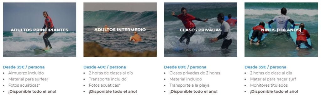 Clases surf lanzarote