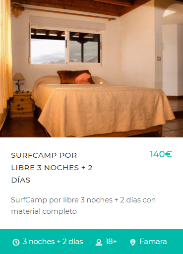 SURFCAMP POR LIBRE 3 NOCHES 2 DÍAS