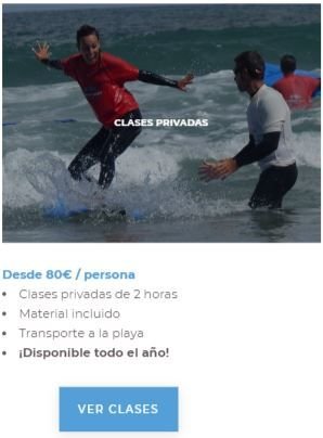 escuela de surf clases privadas